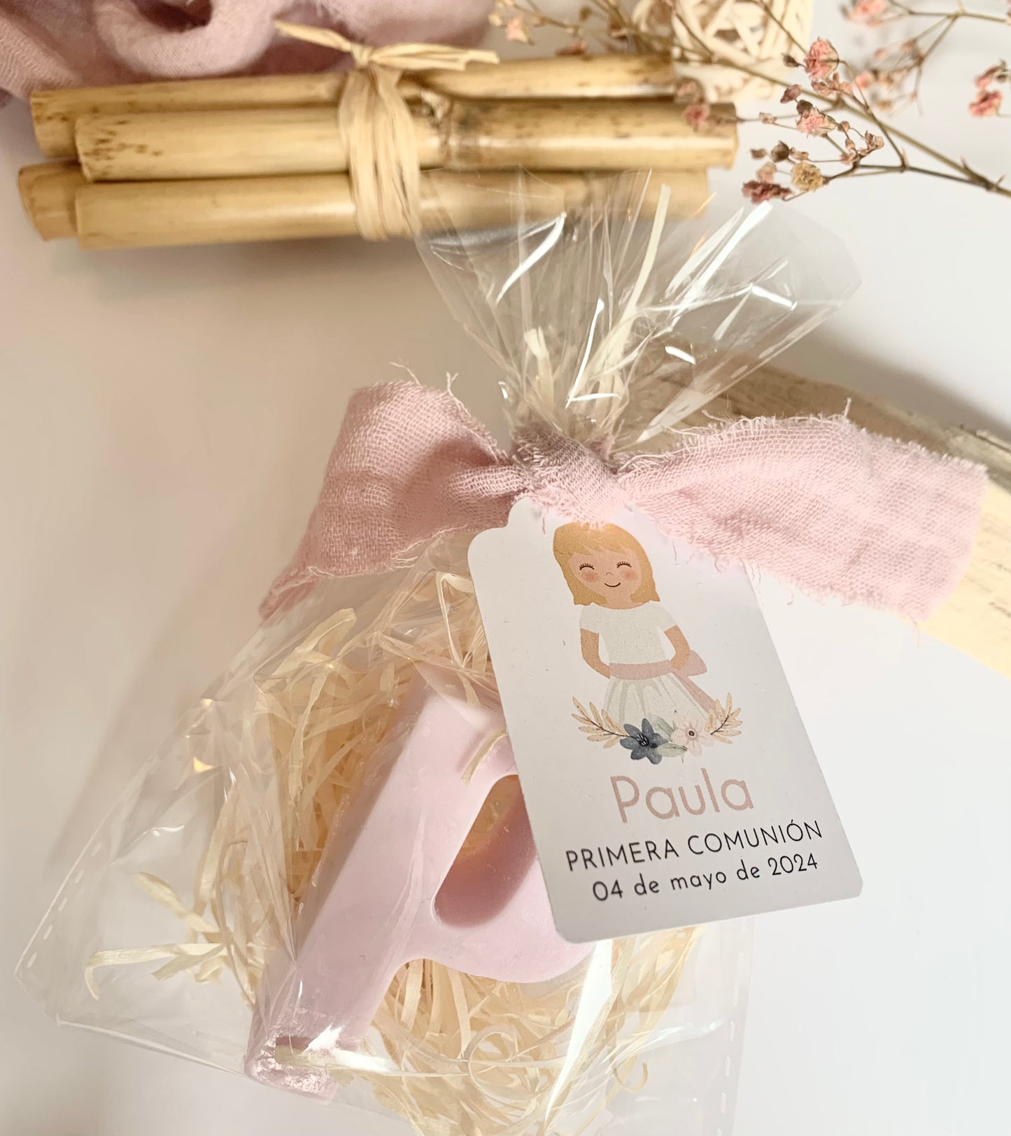 Detalle jabón letra Primera Comunión colección niña de comunión