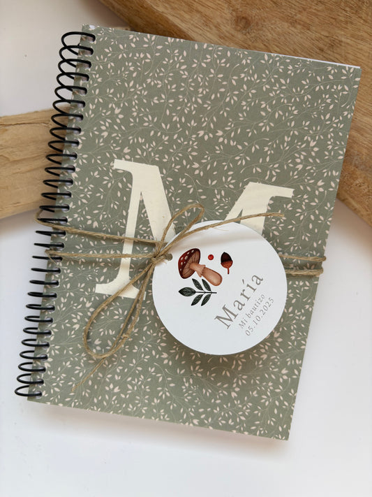 Recordatorio bautizo libreta seasons