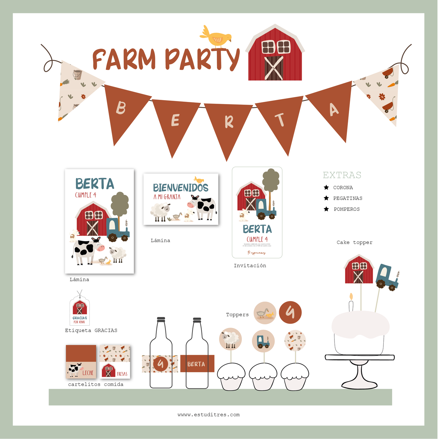 pack cumpleaños Farm Party