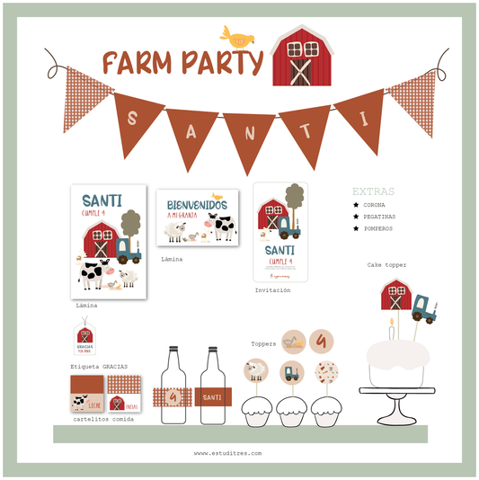 pack cumpleaños Farm Party