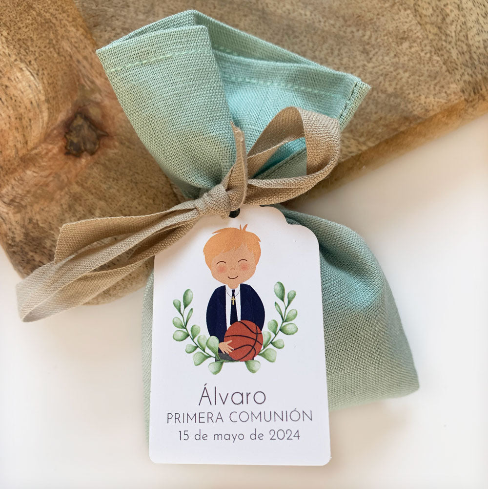 Recordatorio comunión bolsita de lavanda "niño"