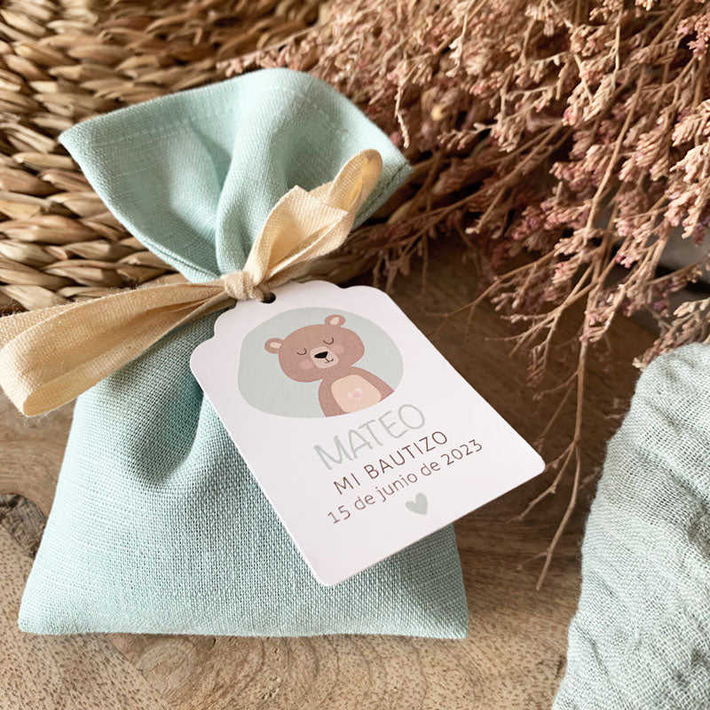 Recordatorio bautizo bolsita de lavanda "Teddy"