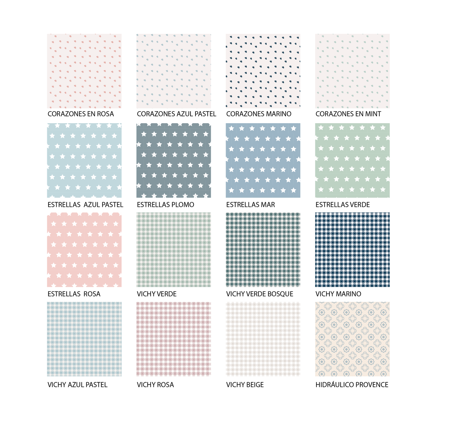 Vela bautizo colección inicial estampados geométricos