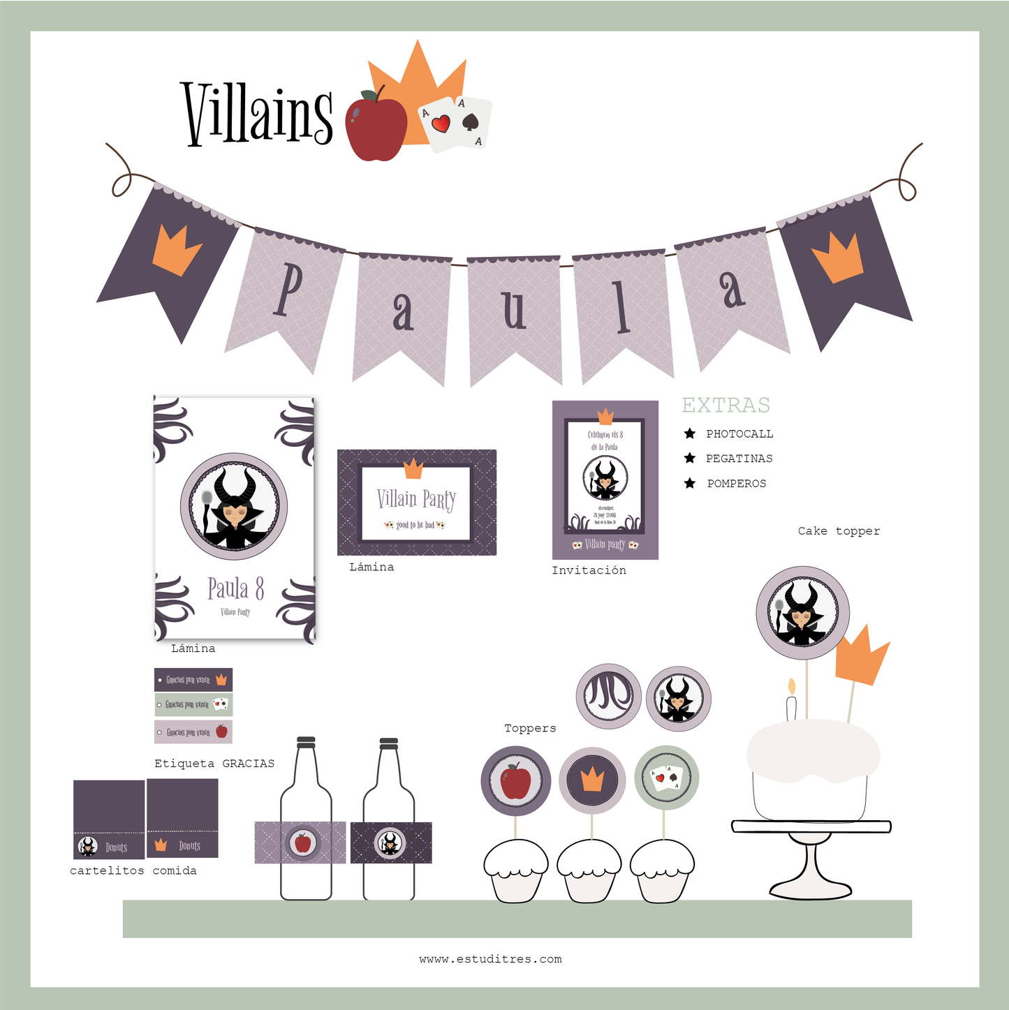 pack cumpleaños Villains