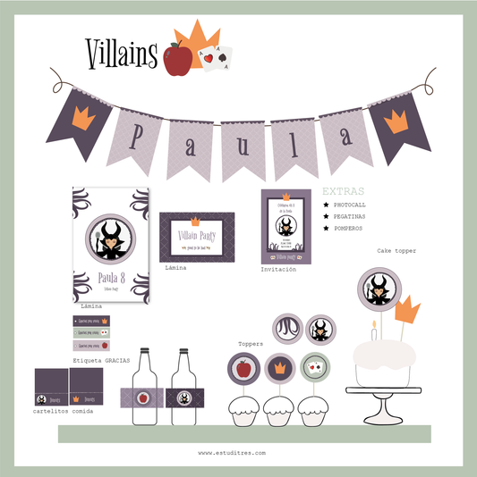 pack cumpleaños Villains