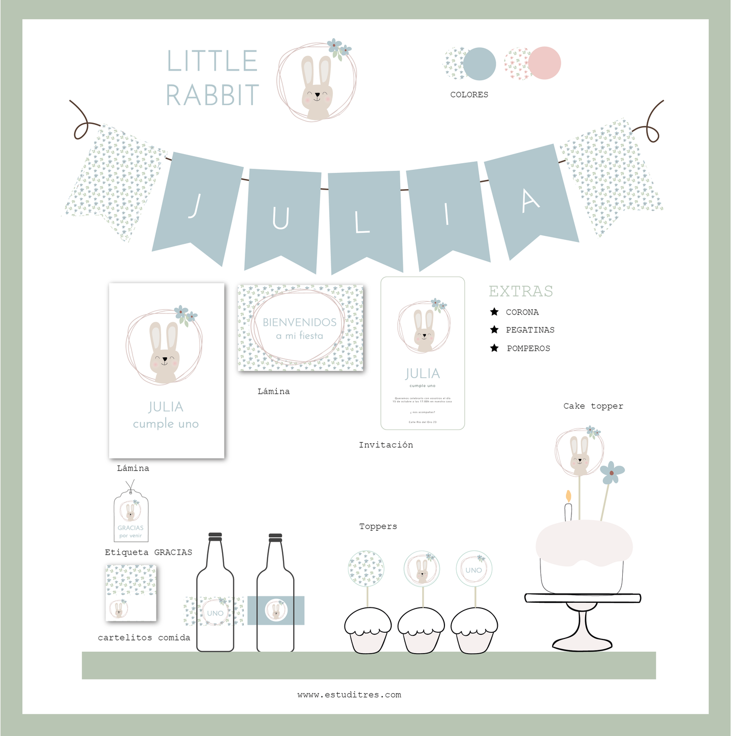 Pack cumpleaños LITTLE RABBIT