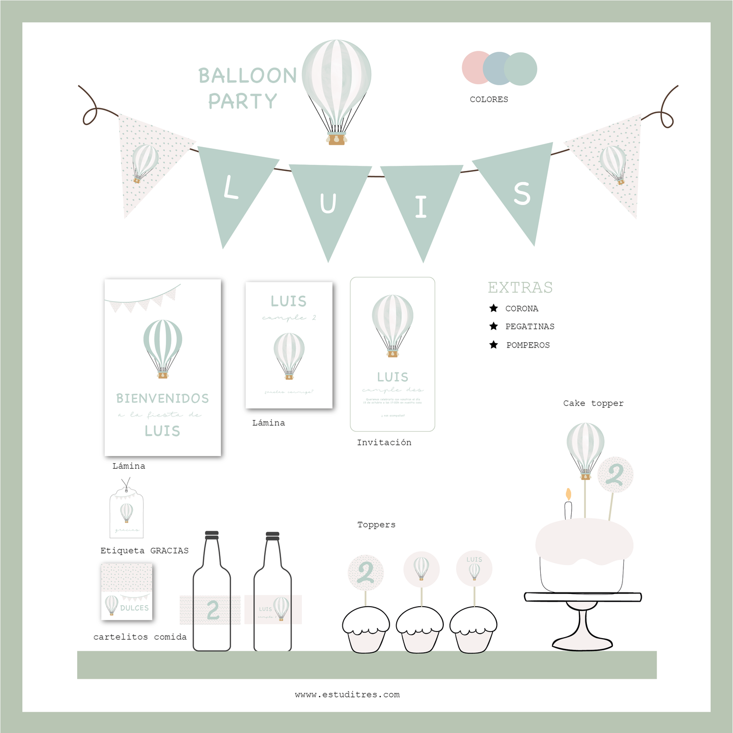 pack cumpleaños fiesta balloon