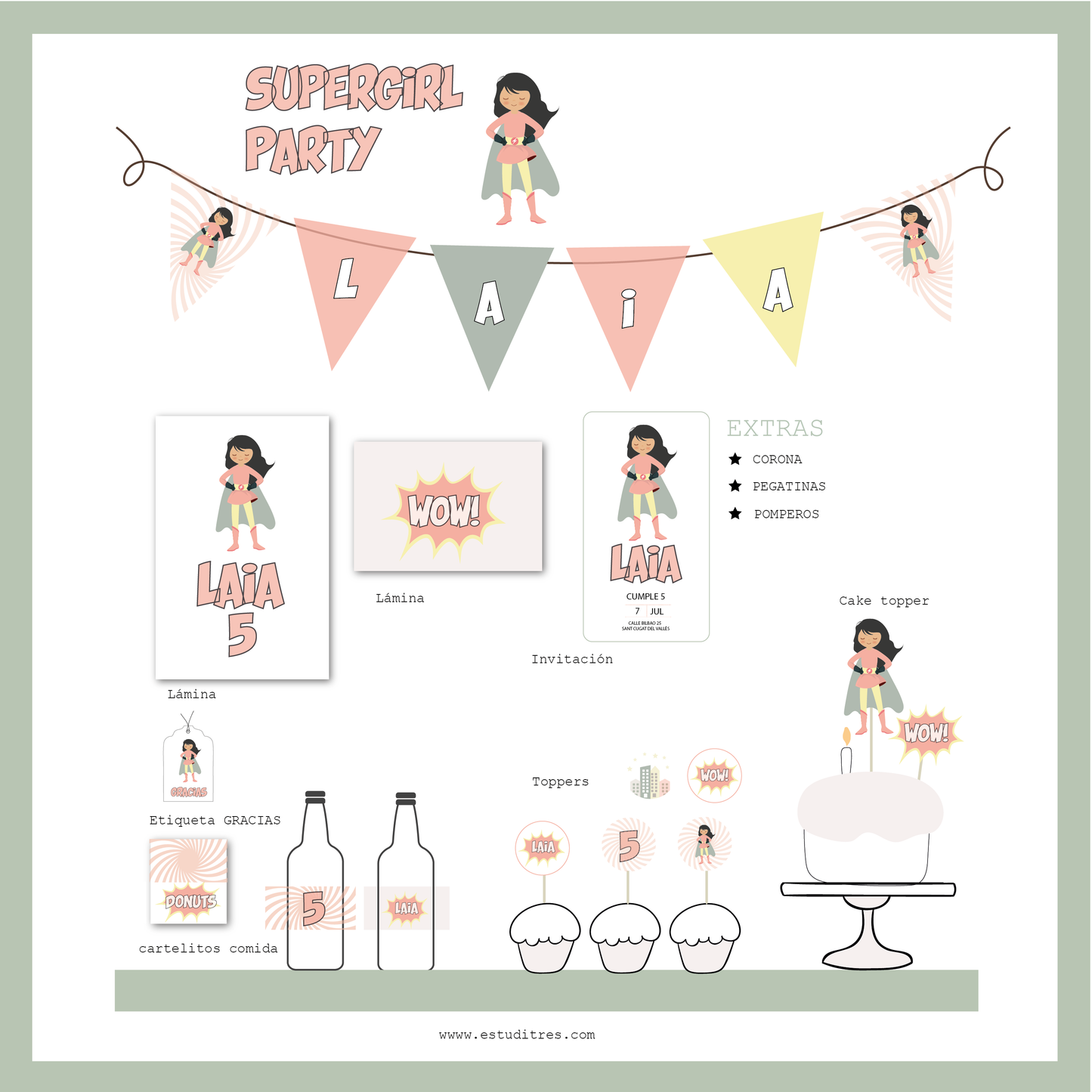 Pack cumpleaños Supergirl