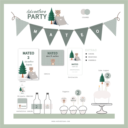Pack cumpleaños ADVENTURE PARTY