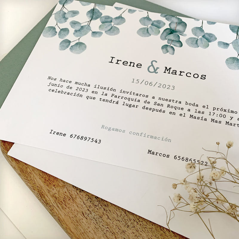 invitación boda colección Bali