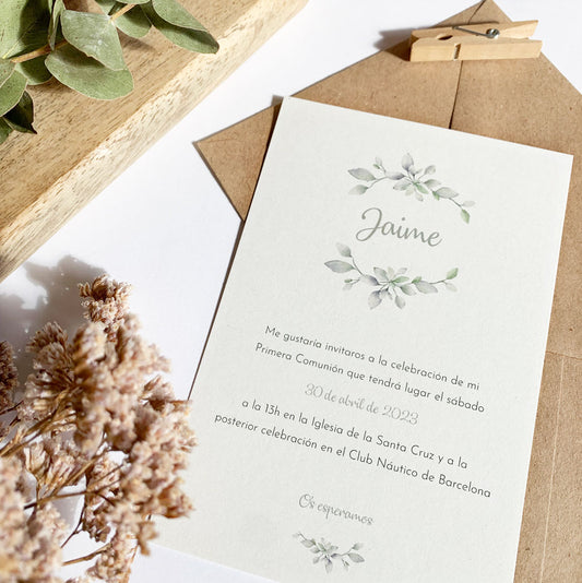 Invitación bautizo Primavera