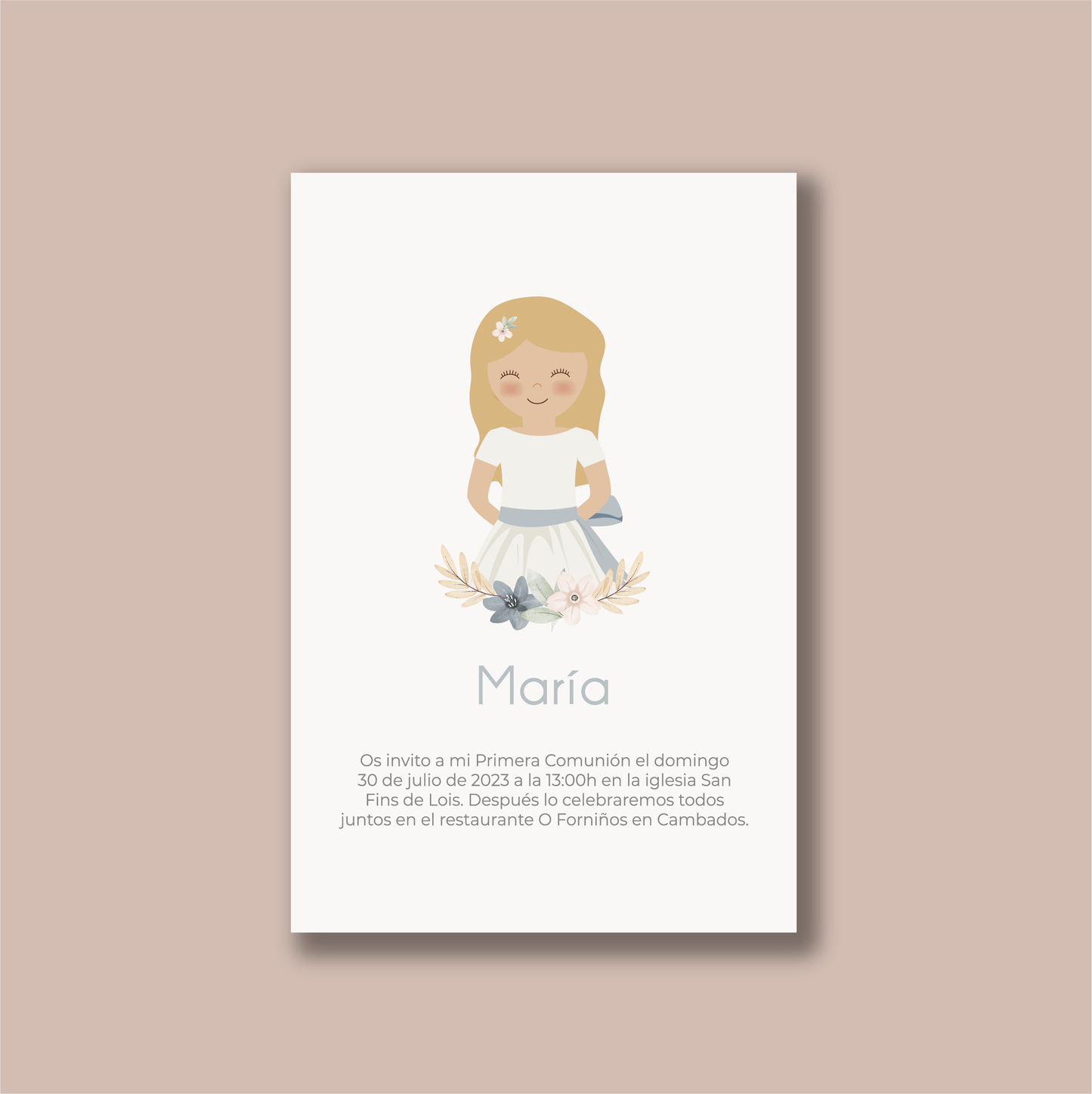 Invitación comunión "Niña"