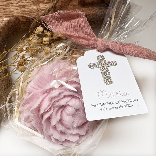 Jabón rosa colección cruz estampada