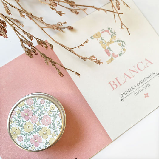 Detalle Primera Comunión Bálsamo labial colección inicial floral