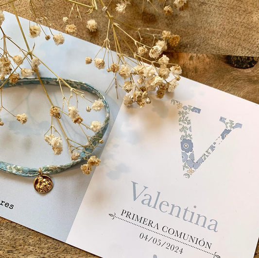 Pulsera detalle comunión colección inicial floral