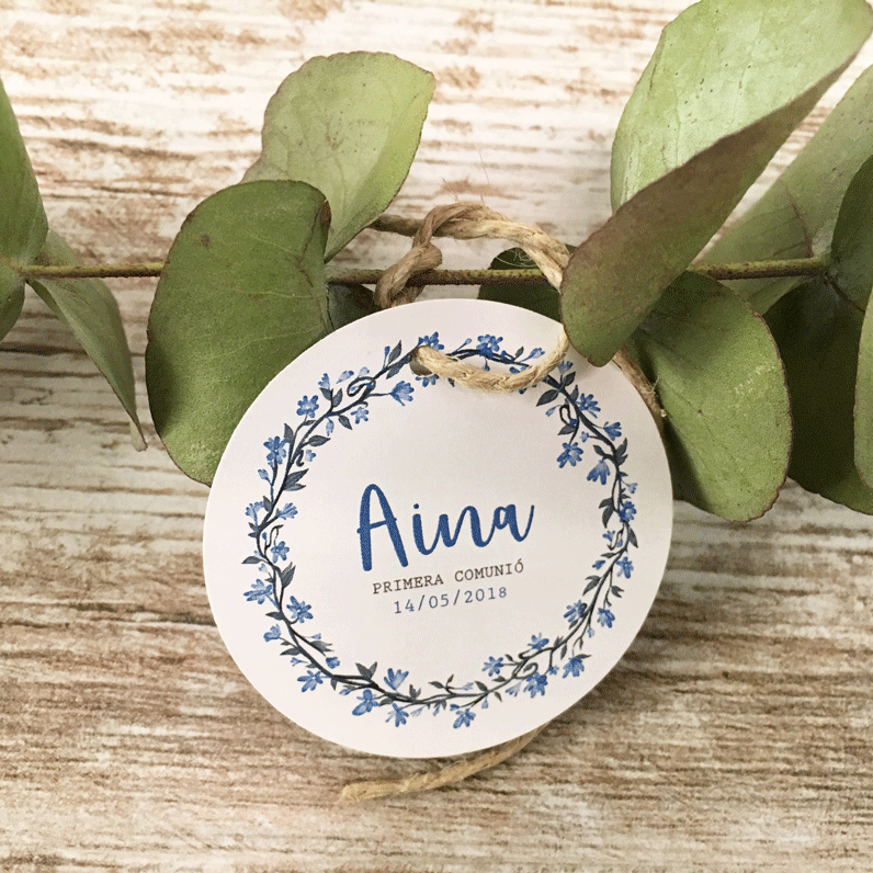Lápiz personalizado comunión "niña floral"