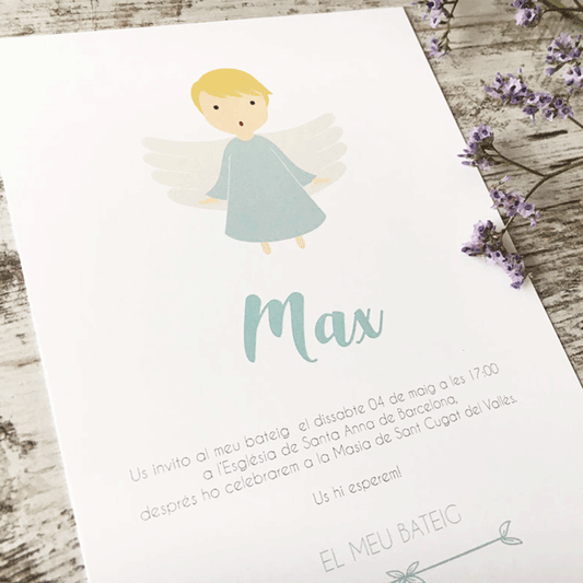 Invitación bautizo "Ángel niño"