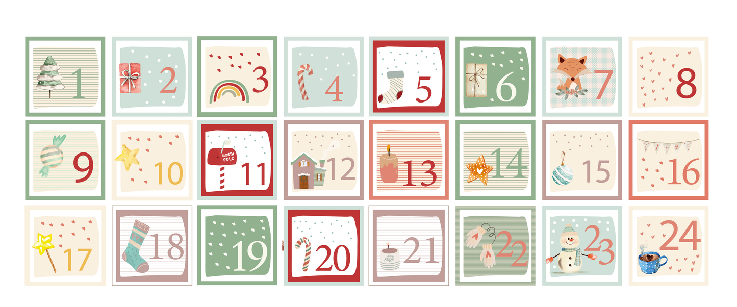Etiquetas calendario de adviento