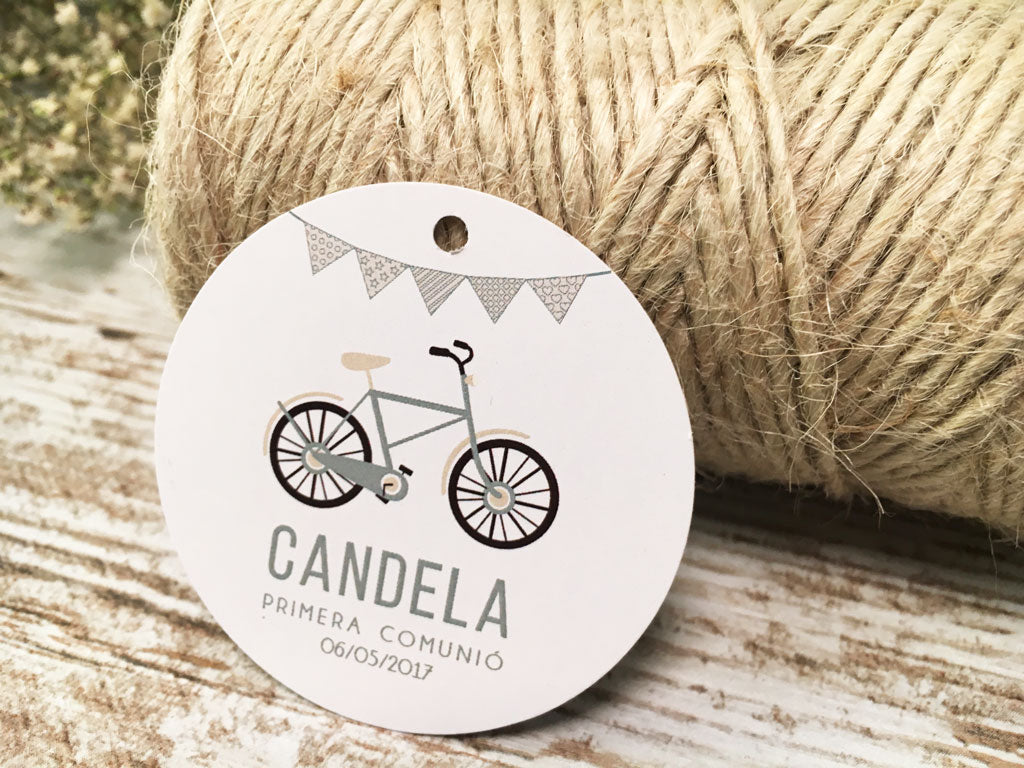 Recordatorio comunión bolsita de lavanda "bicicleta"