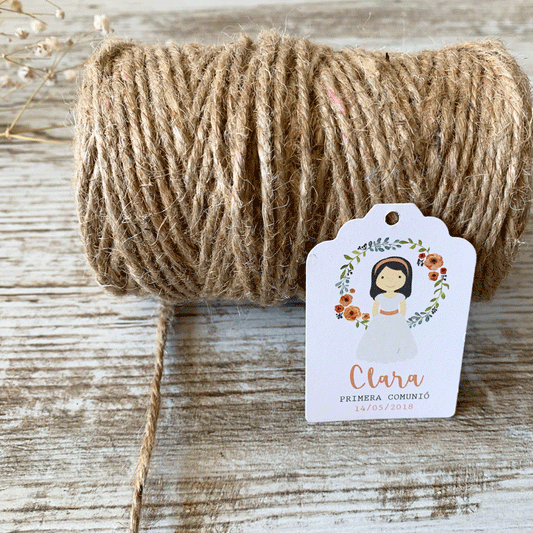 Etiquetas comunión "niña floral"