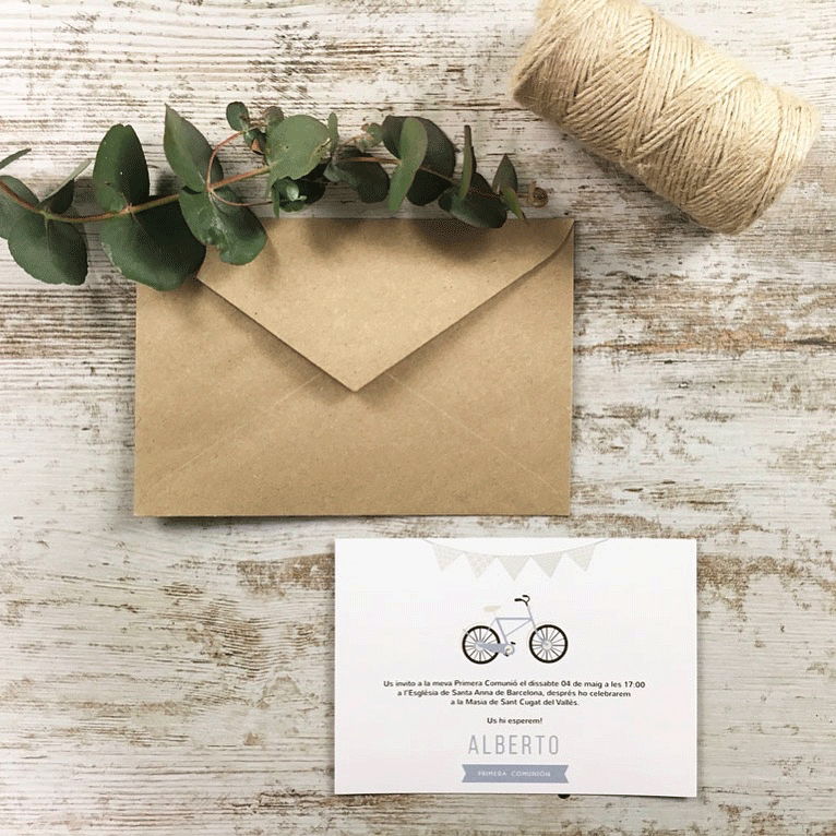 Invitación comunión "Bicicleta"