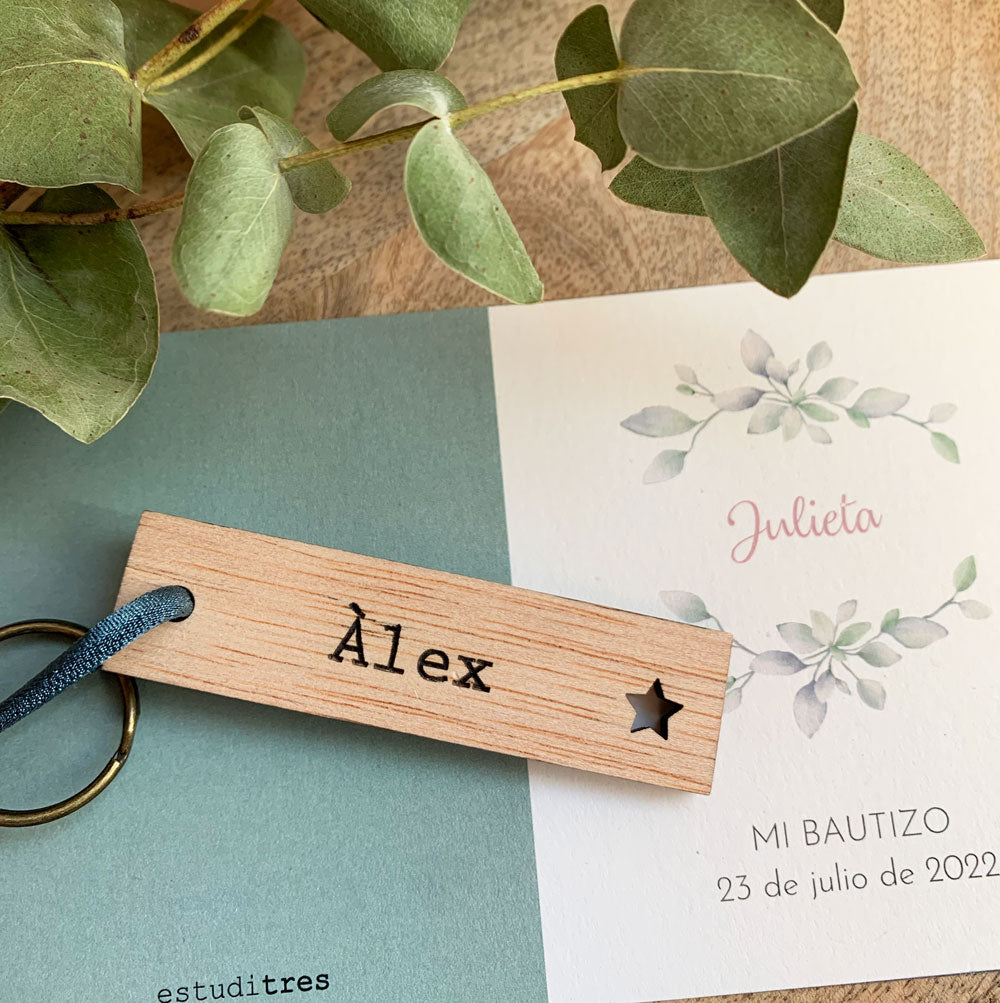 llavero de madera comunión colección primavera