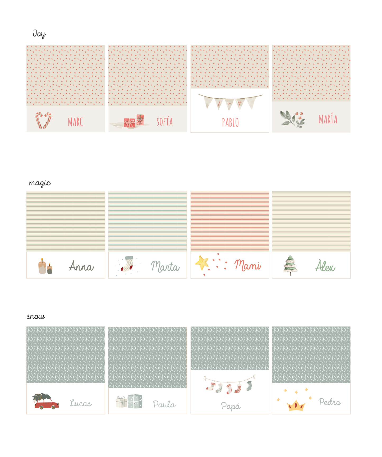 place cards navidad