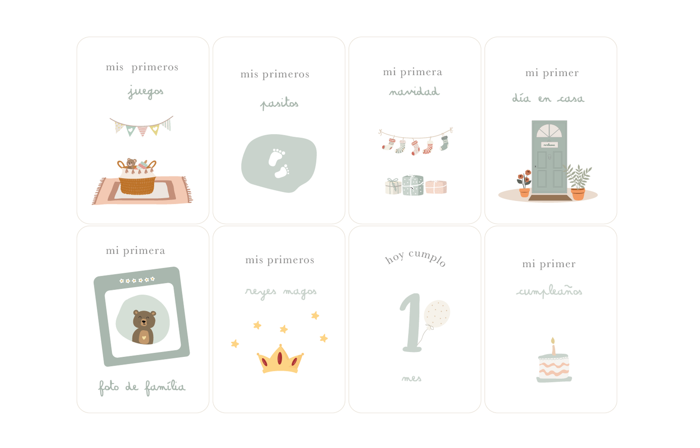 Baby cards primeras veces ( individual y gemelos)