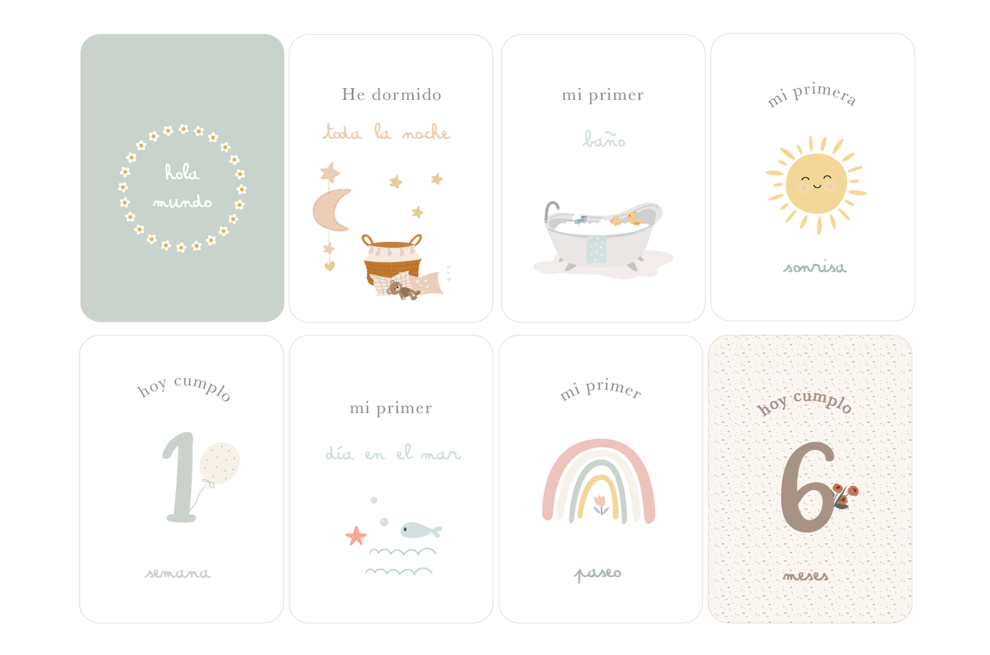Baby cards primeras veces ( individual y gemelos)