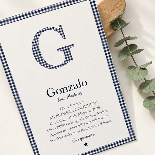Invitación en papel I Inicial mosaico