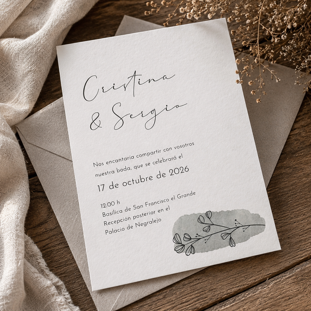 Invitación boda colección Menorca