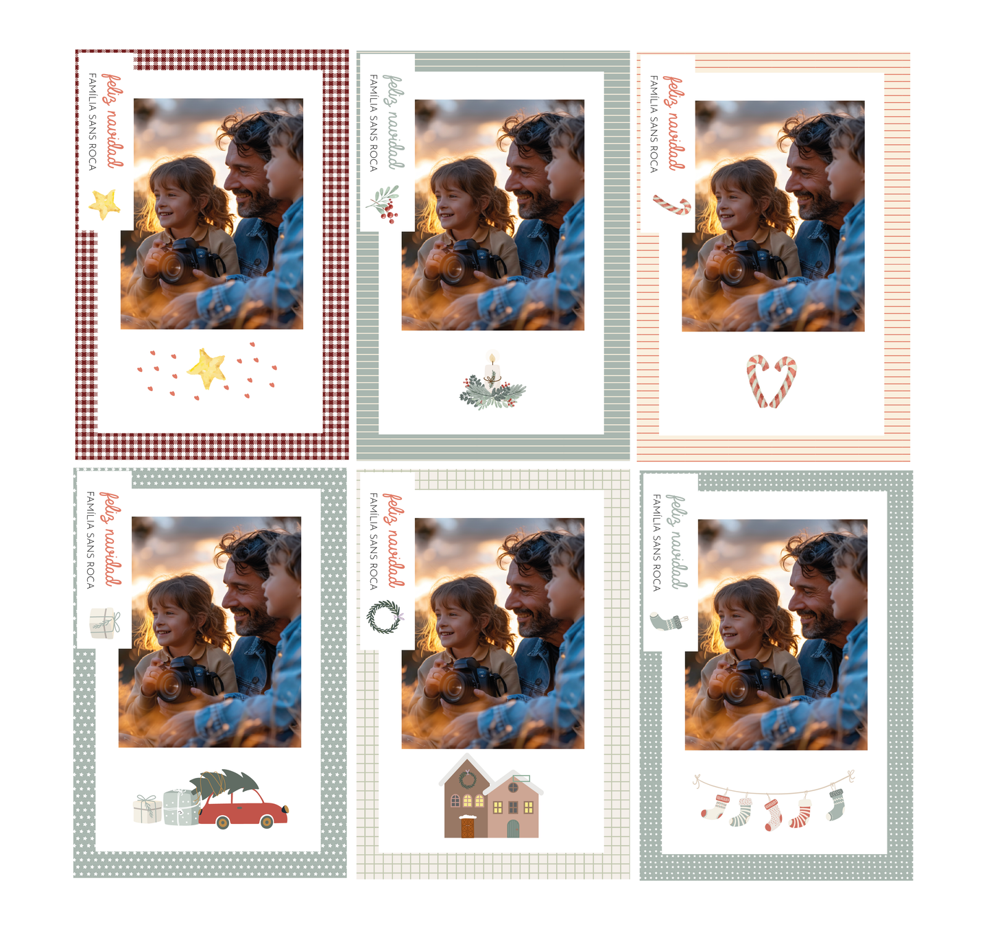 pack felicitación de navidad doble