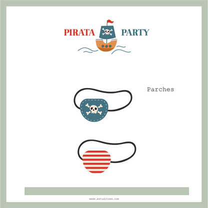 pack de parches DIY cumple pirata