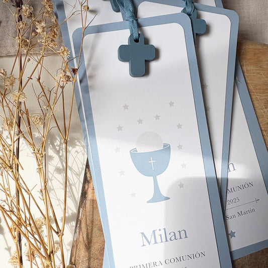 recordatorio comunión punto de libro cruz/cáliz