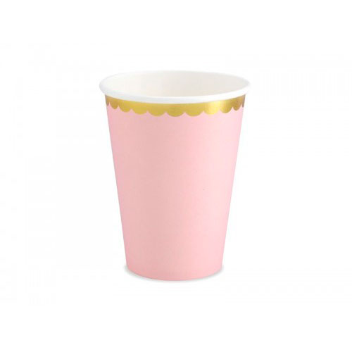 vaso festón dorado / 6 unidades
