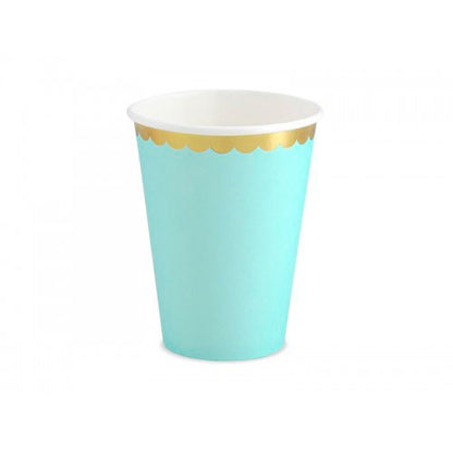 vaso festón dorado / 6 unidades