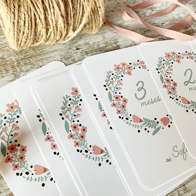 Baby cards diseños florales